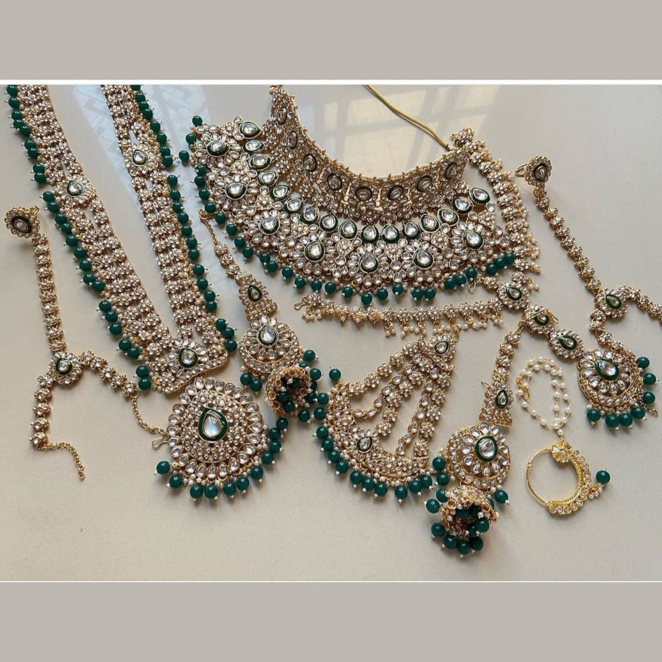 Kundan Necklace in Gold Plated with Pearls | Bridal Jewellery India