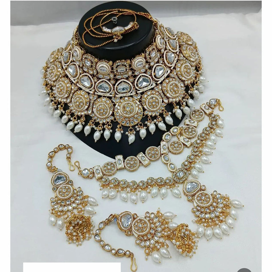 Kundan Choker Necklace in Silver | Bridal Jewellery India
