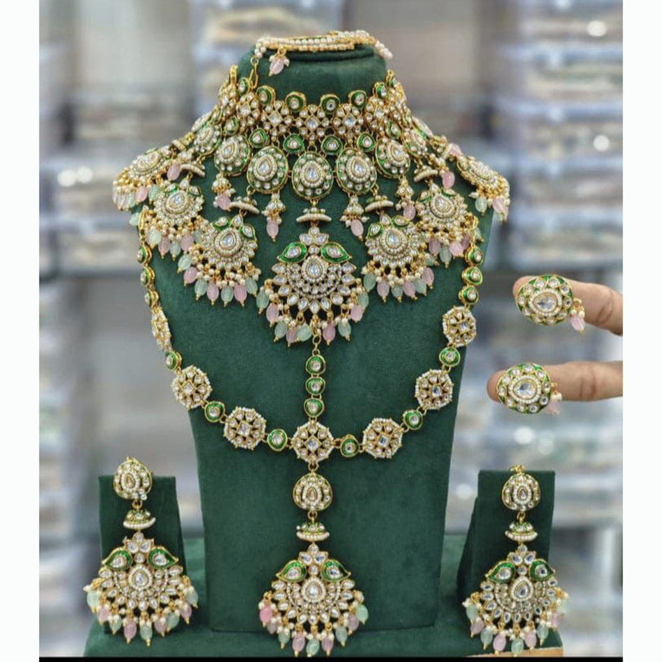 Kundan Choker Necklace in Gold Plated with Pearls | Bridal Jewellery India