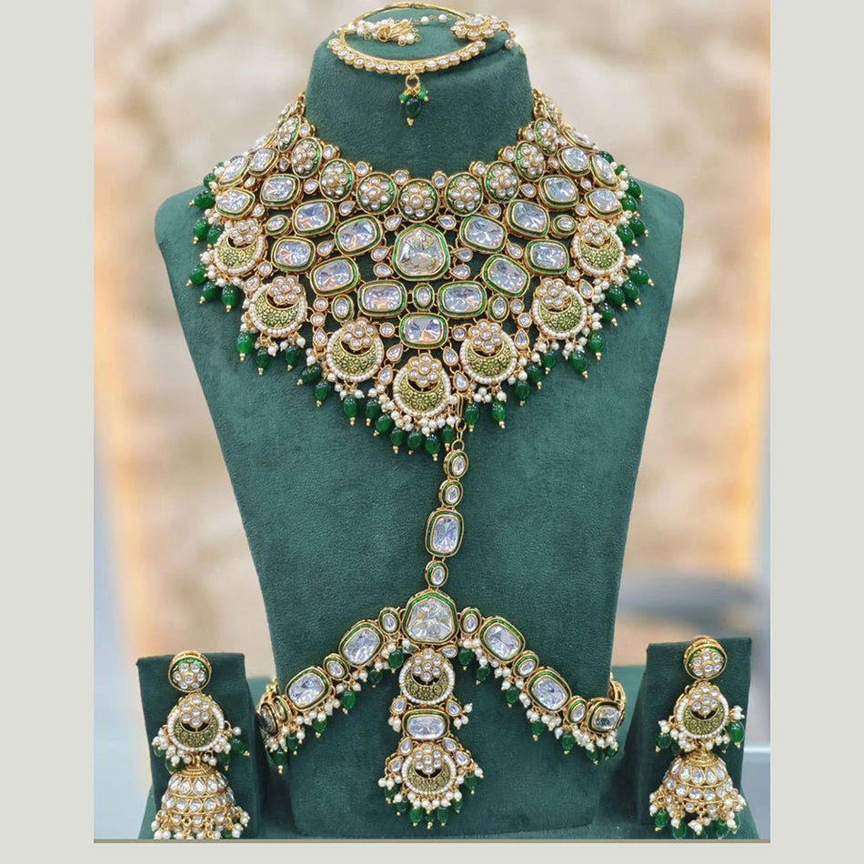 Kundan Choker Necklace in Rose Gold Plated | Bridal Jewellery India