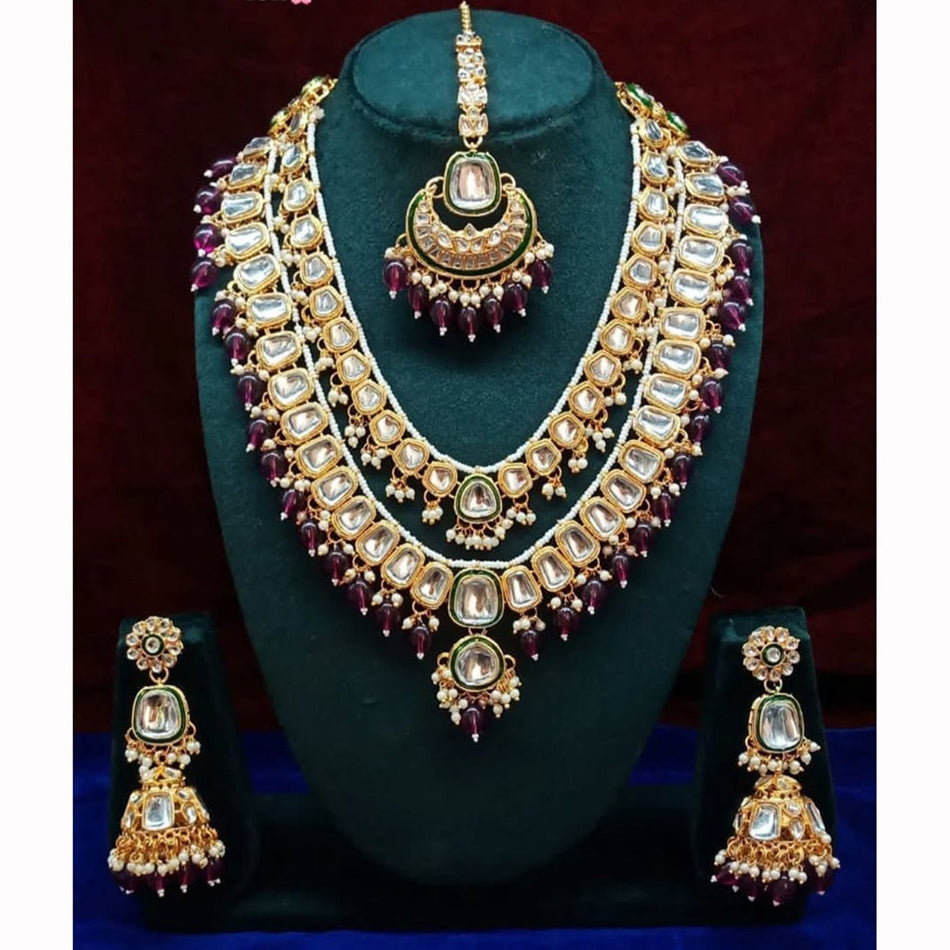 Kundan Choker Necklace in Gold Tone | Bridal Jewellery India