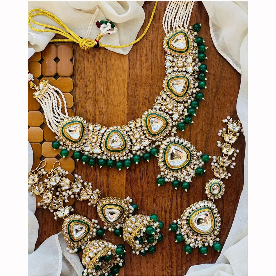 Kundan Necklace in Gold Plated Pearl | Bridal Jewellery India
