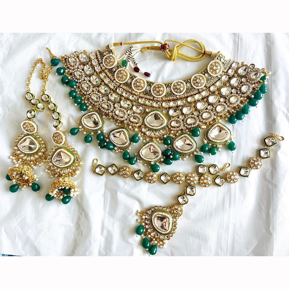 Kundan Necklace in Gold Plated with Stones | Bridal Jewellery India