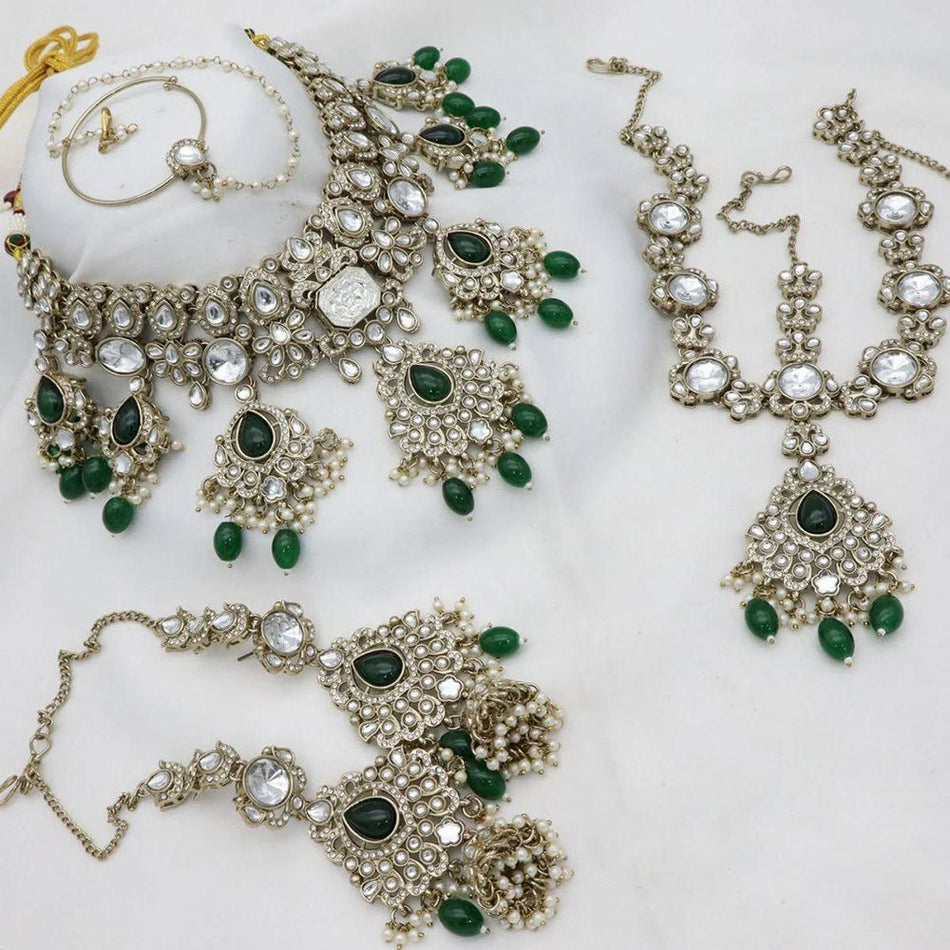 Kundan Choker Necklace in Gold Plated with Pearls | Bridal Jewellery India