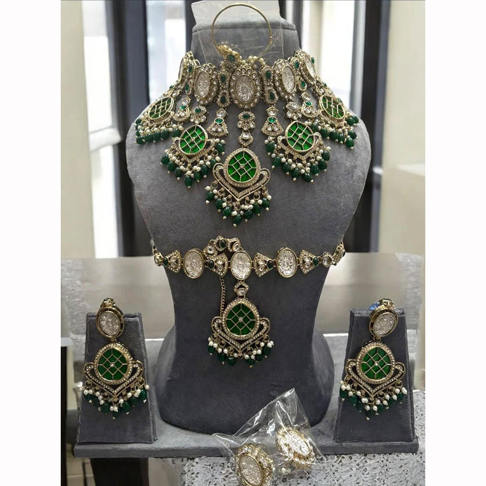 Kundan Choker Necklace in Gold Plated with Pearls | Bridal Jewellery India