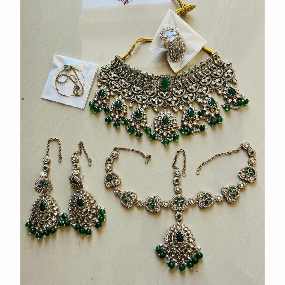 Kundan Choker Necklace in Gold Plated | Bridal Jewellery India