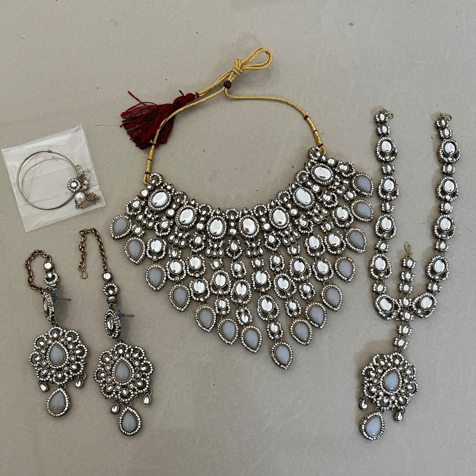 Kundan Choker Necklace in Gold Plated | Bridal Jewellery India