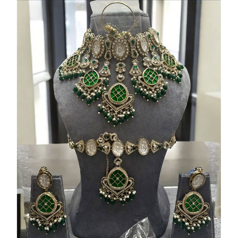 Kundan Necklace in Sterling Silver | Bridal Jewellery India