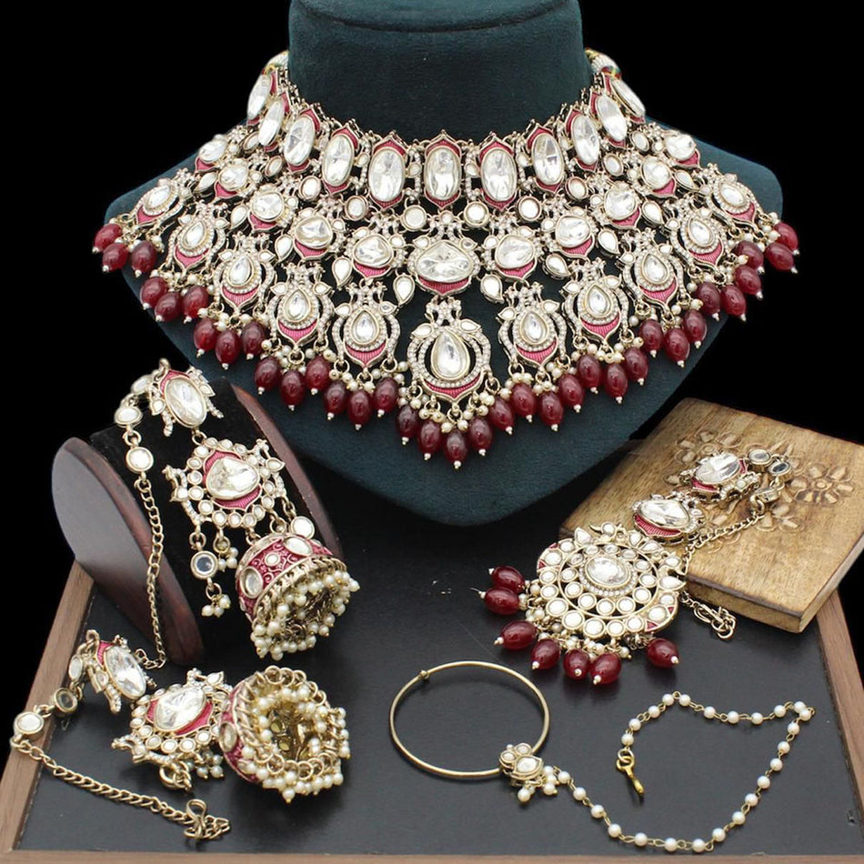 Kundan Necklace in Sterling Silver | Bridal Jewellery India