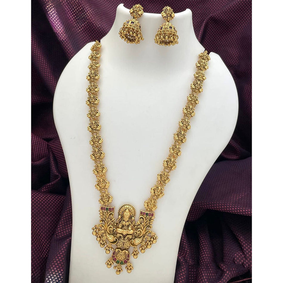 Meenakari Temple Necklace in Gold Plated | Bridal Jewellery India