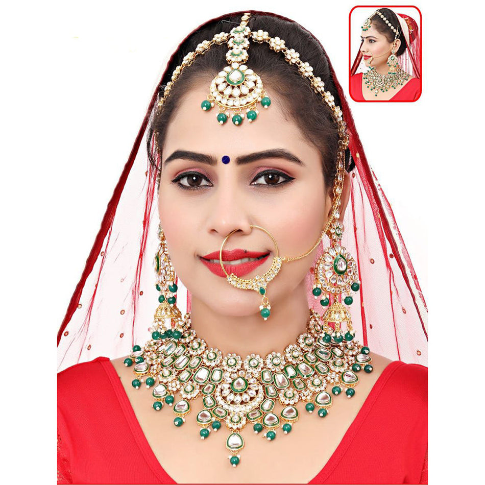 Kundan Necklace in Gold Plated with Stone | Bridal Jewellery India