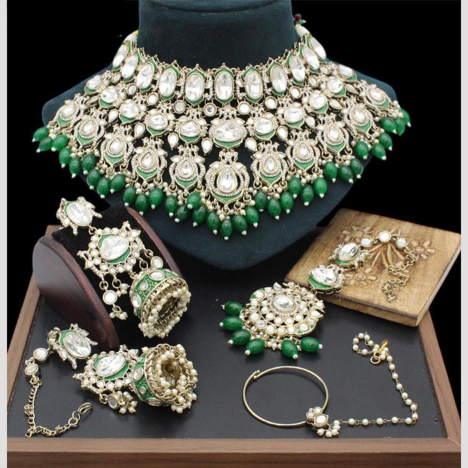 Kundan Necklace in Gold Plated with Stone | Bridal Jewellery India