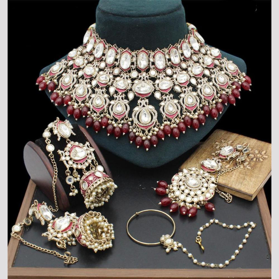 Kundan Necklace in Gold Plated with Stone | Bridal Jewellery India