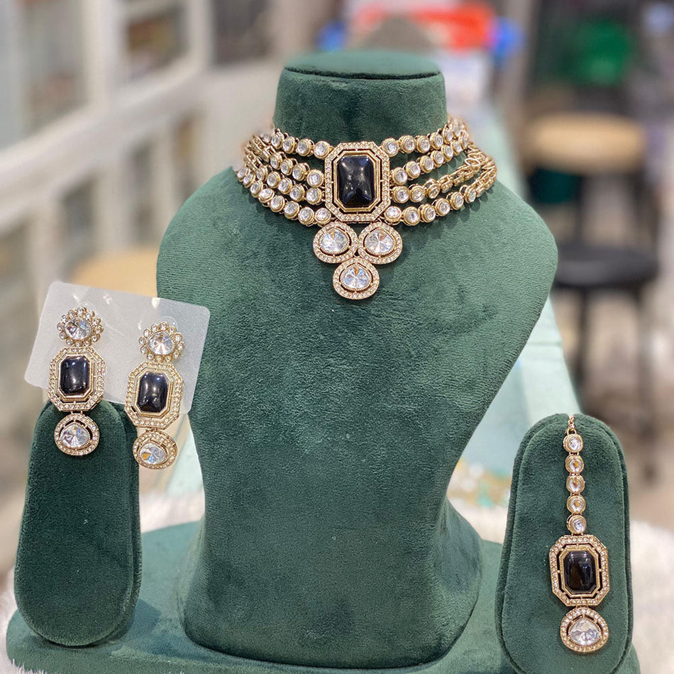 Kundan Choker Necklace in Gold Plated for Bridal Wear | Bridal Jewellery India