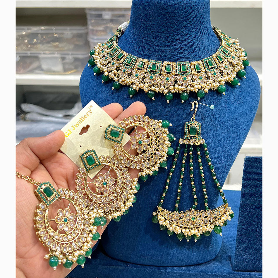 Designer Crystal Beads Necklace Bridal Wear | Bridal Jewellery India