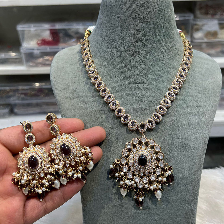 Kundan Necklace in Gold Plated Polki | Bridal Jewellery India