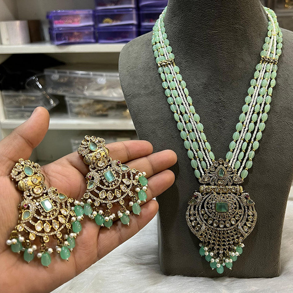 Kundan Necklace in Gold Plated with Polki Stones | Bridal Jewellery India