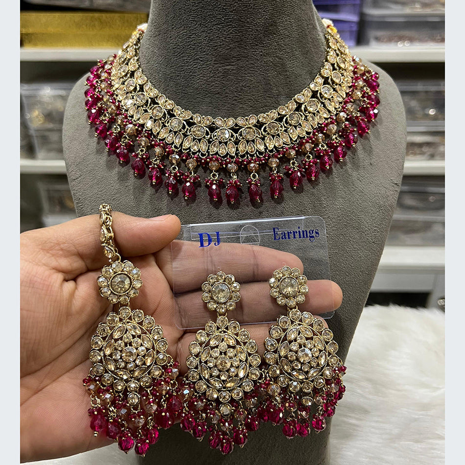 Pearl Necklace in Rose Gold Plated | Bridal Jewellery India