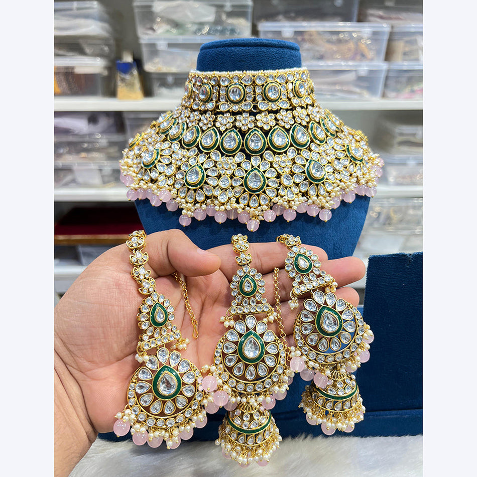 Kundan Choker Necklace in Gold Plated | Bridal Jewellery India