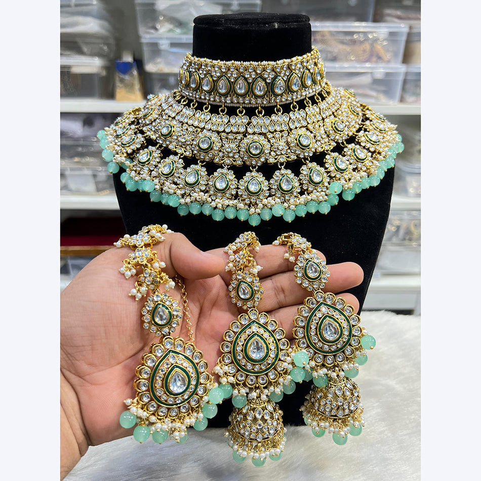Kundan Stone Pearl Choker Necklace for Bride | Bridal Jewellery India