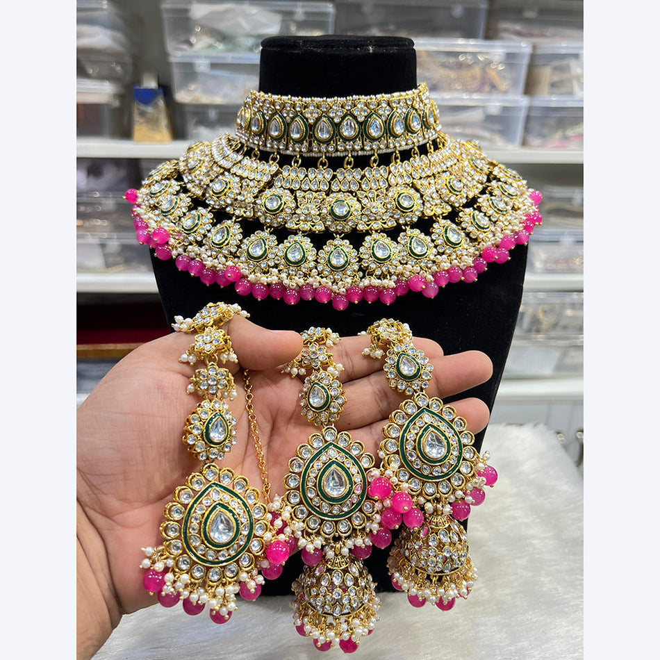 Kundan Stone Pearl Choker Necklace for Bride | Bridal Jewellery India