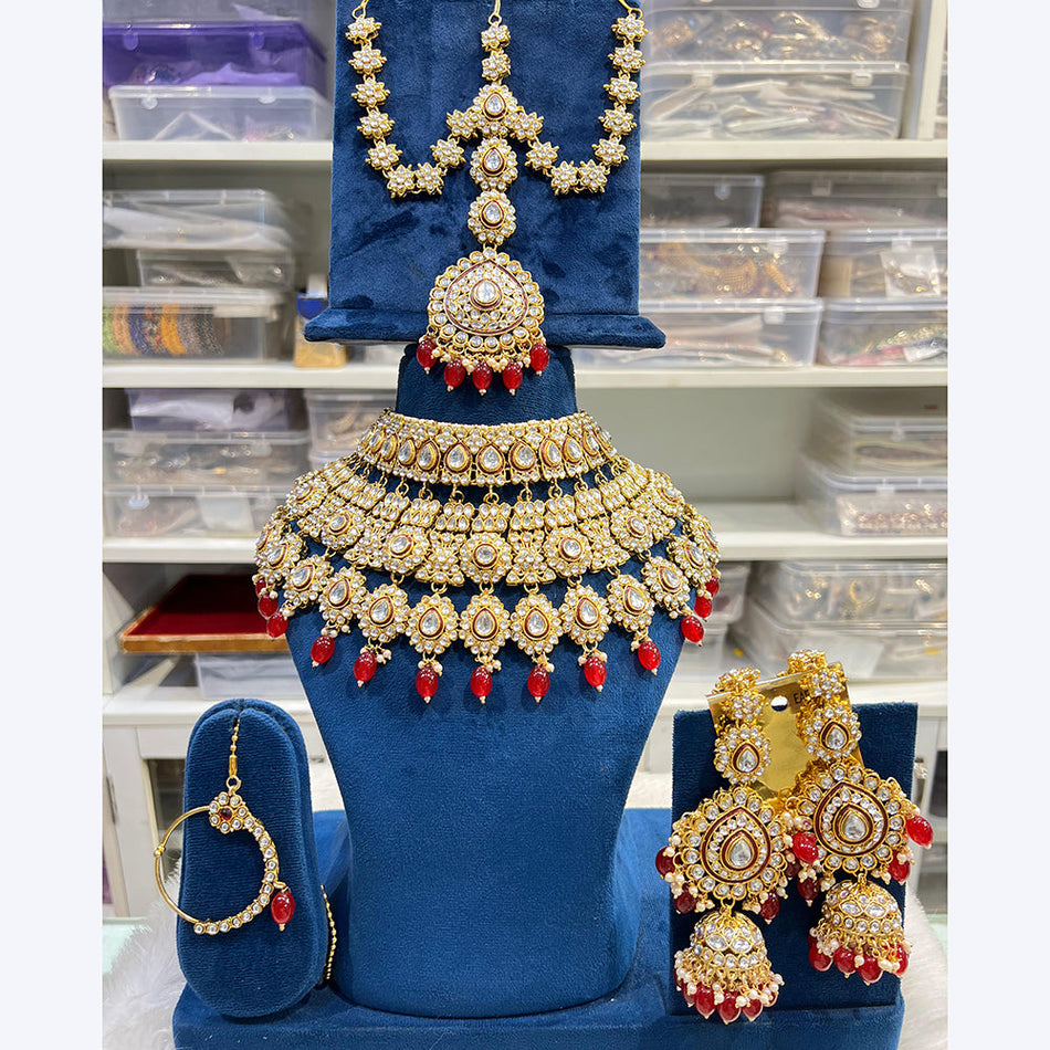 Kundan Necklace in Gold Plated | Bridal Jewellery India