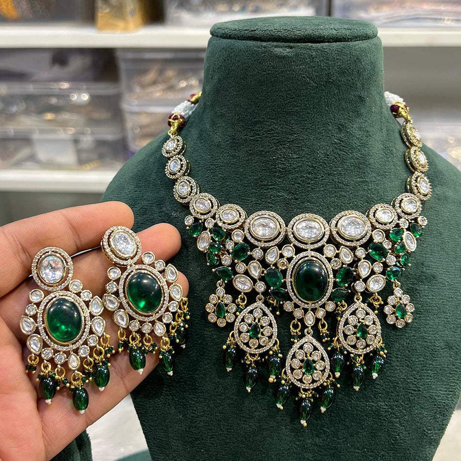 Kundan Choker Necklace in Gold Plated   Polki | Bridal Jewellery India