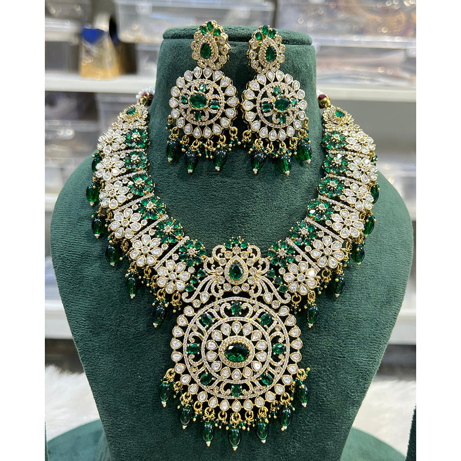 Floral Necklace Set in 18K Gold Plated | Bridal Jewellery India