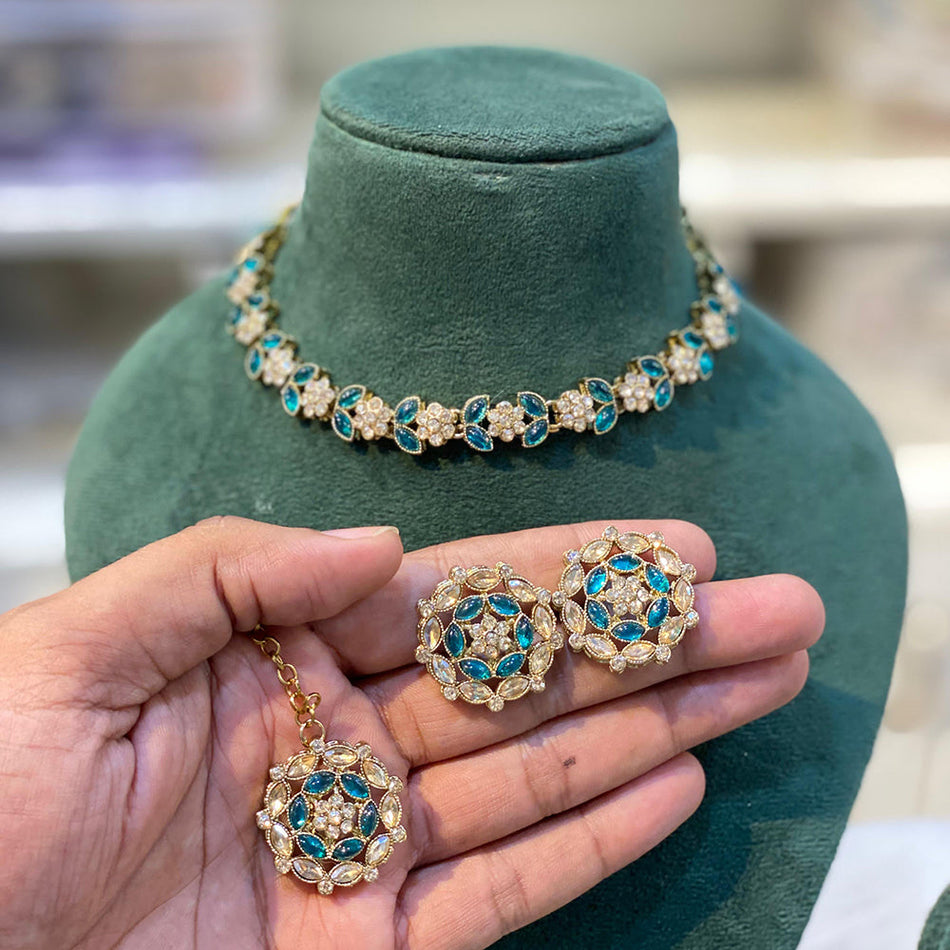 Kundan Choker Necklace in Gold Plated for Bride | Bridal Jewellery India