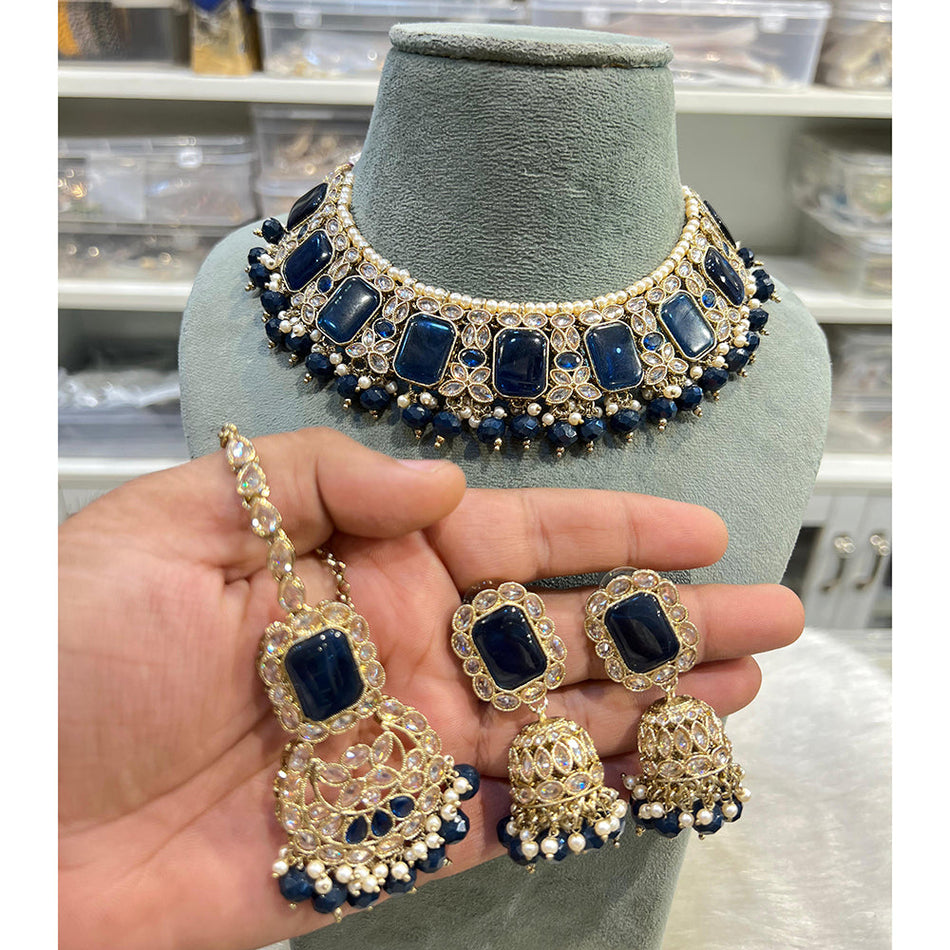 Kundan Necklace in Gold Plated with Pearls for Bridal | Bridal Jewellery India