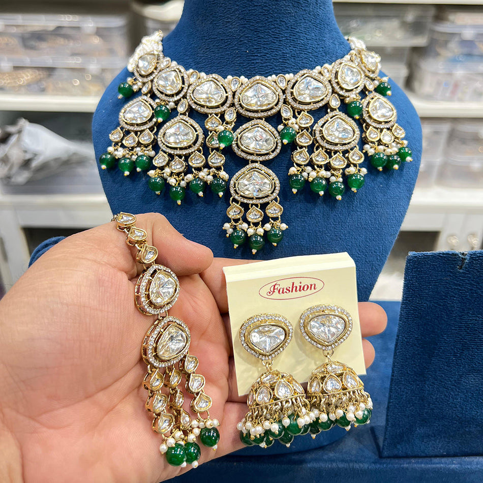 Kundan Choker Necklace in Gold Plated for Bridal | Bridal Jewellery India