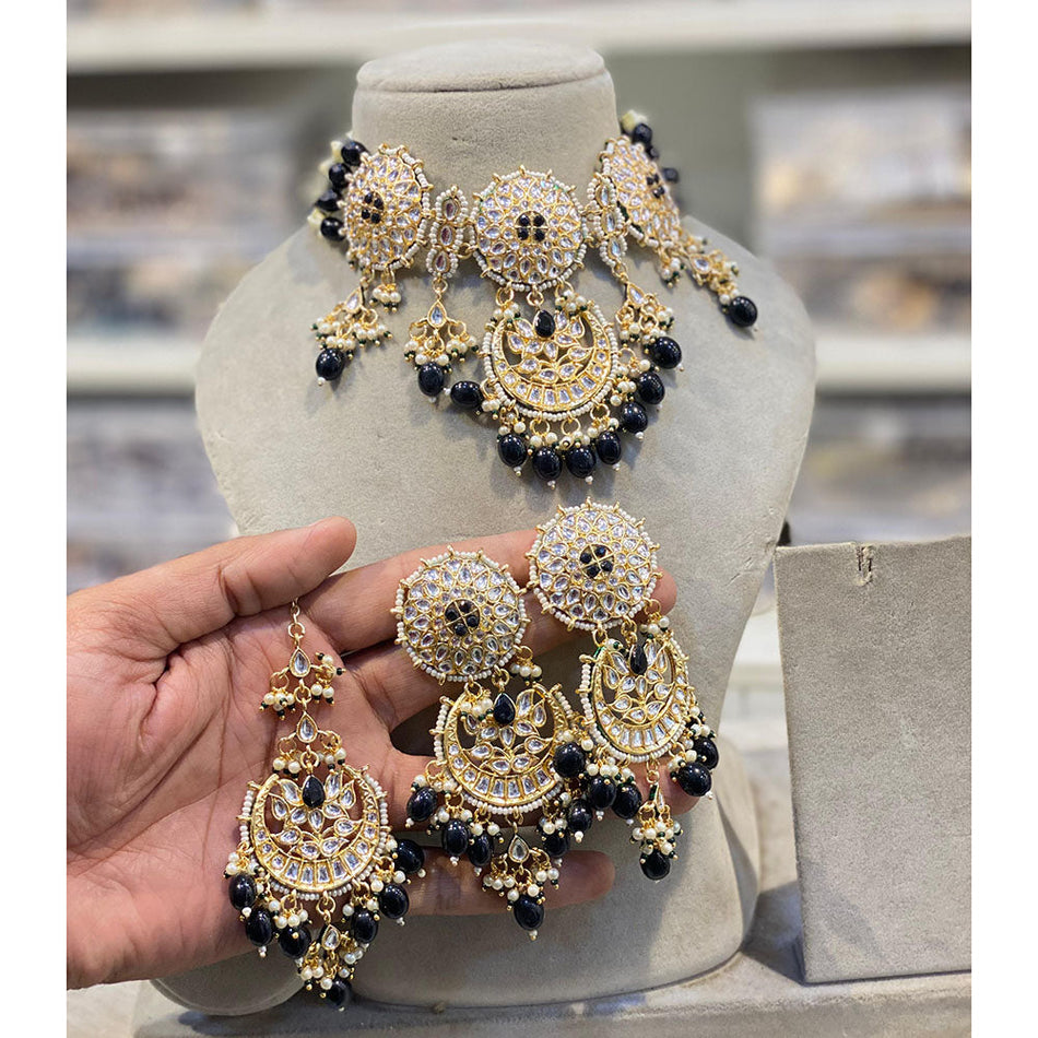 Kundan Choker Necklace in Gold Plated | Bridal Jewellery India