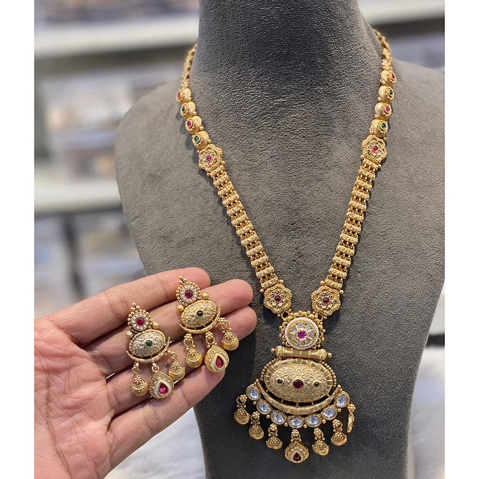 Meenakari Necklace in Gold Plated | Bridal Jewellery India