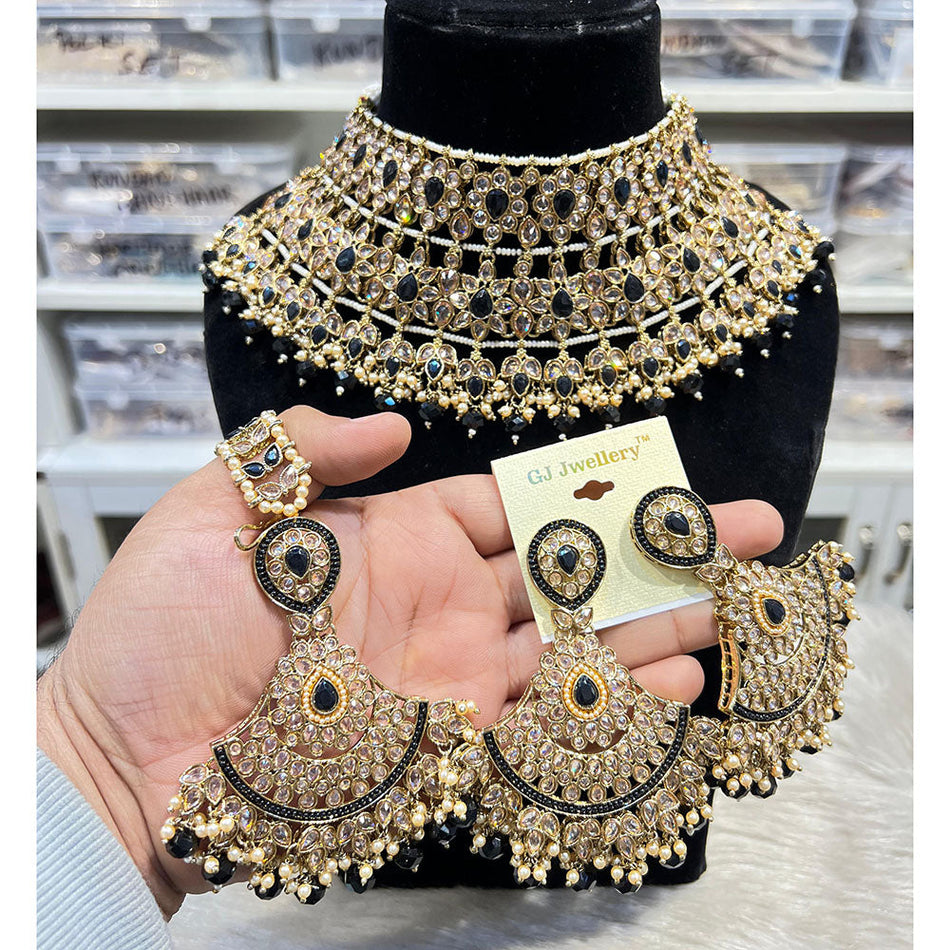 Royal Crystal Choker in Gold Plated Necklace | Bridal Jewellery India