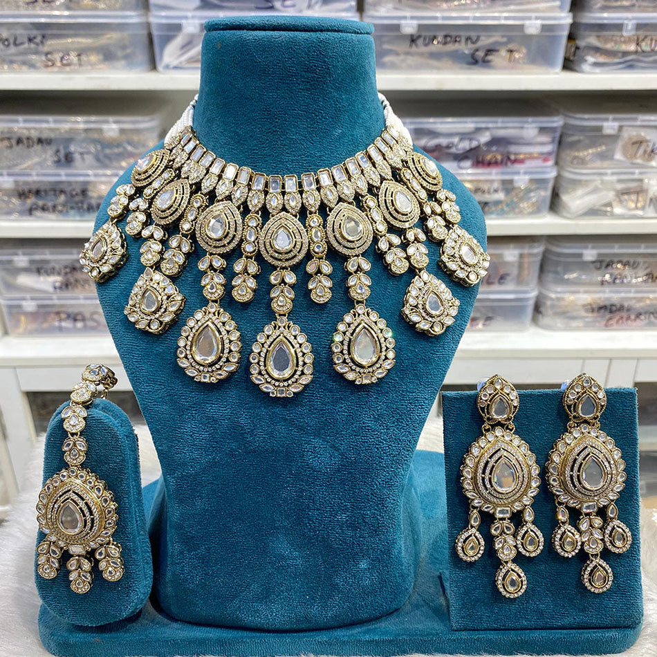 Kundan Choker Necklace in Gold Plated | Bridal Jewellery India