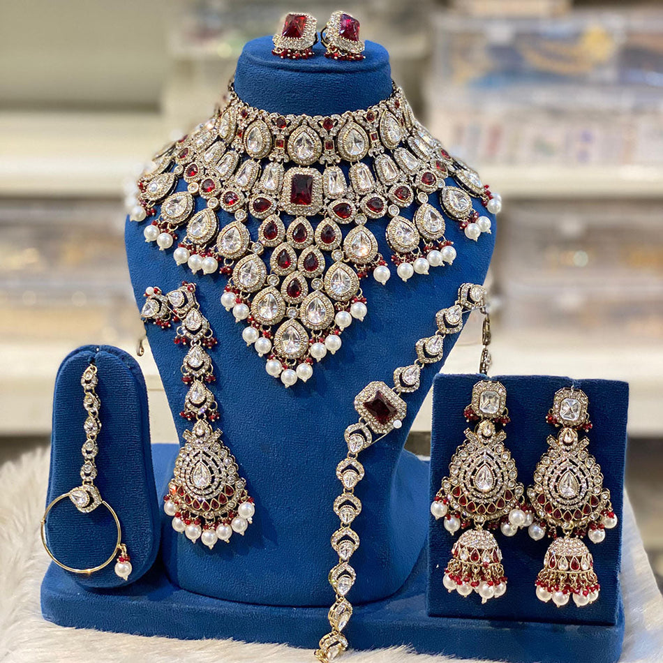 Kundan Necklace in Sterling Silver | Bridal Jewellery India