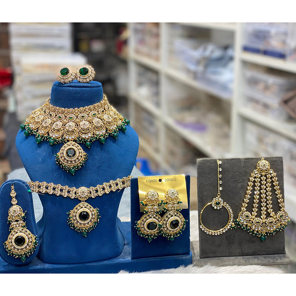 Kundan Necklace in Gold Plated with Stones | Bridal Jewellery India