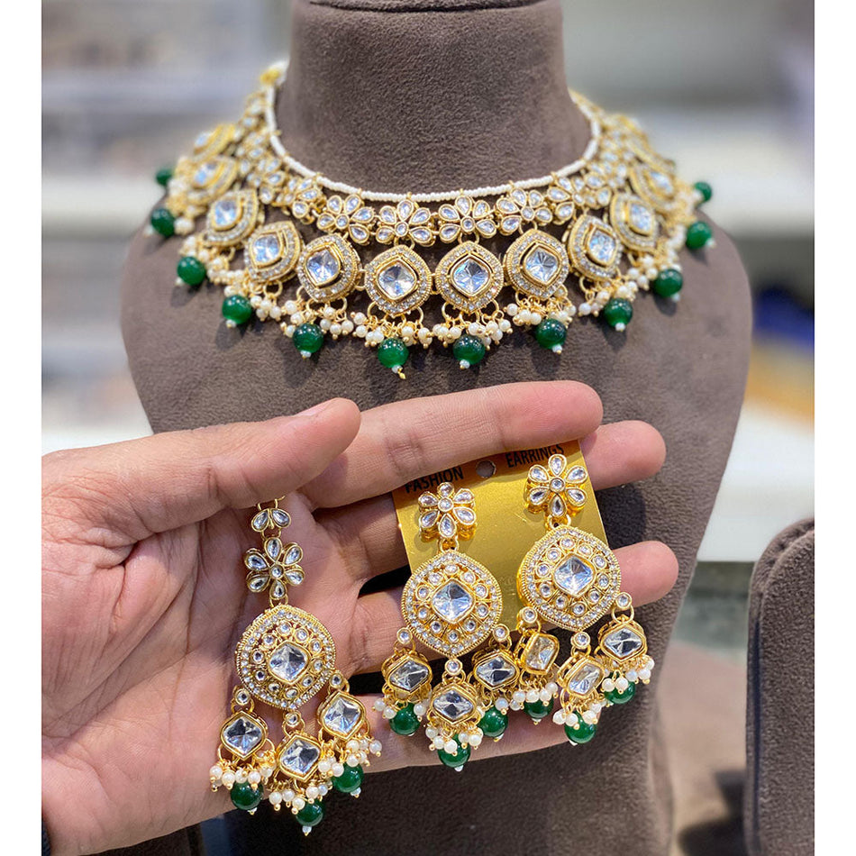 Kundan Stone Pearl Necklace Bridal | Bridal Jewellery India