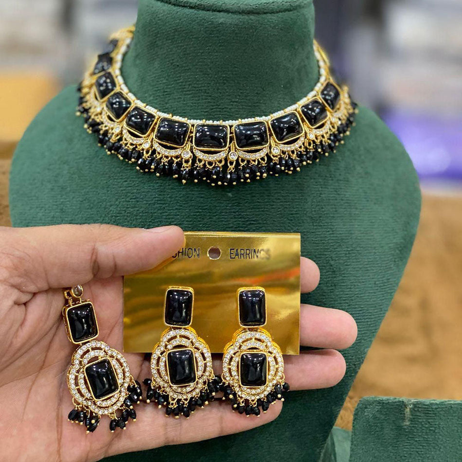 Pota Stone and Pearl Choker in Sterling Silver | Bridal Jewellery India