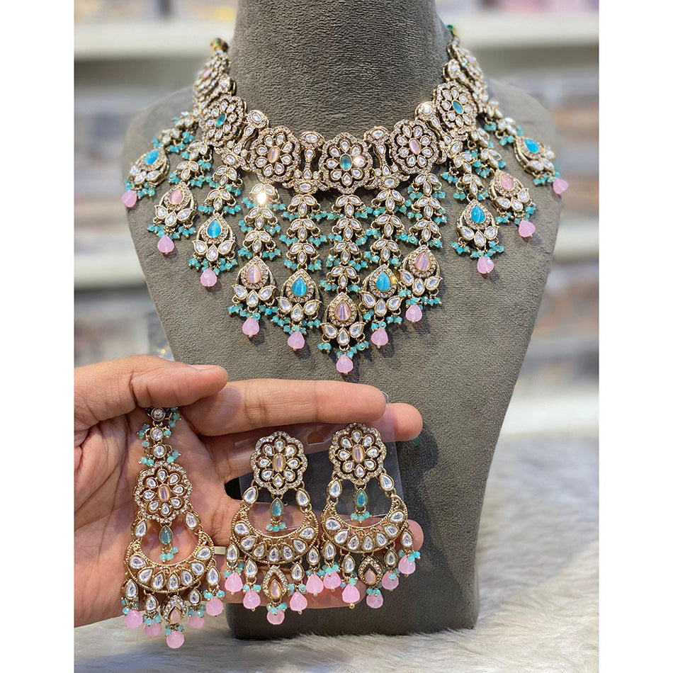 Pota Stone Choker in Sterling Silver | Bridal Jewellery India