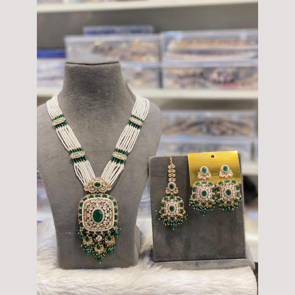 Kundan Necklace in Gold Plated with Austrian Stones | Bridal Jewellery India