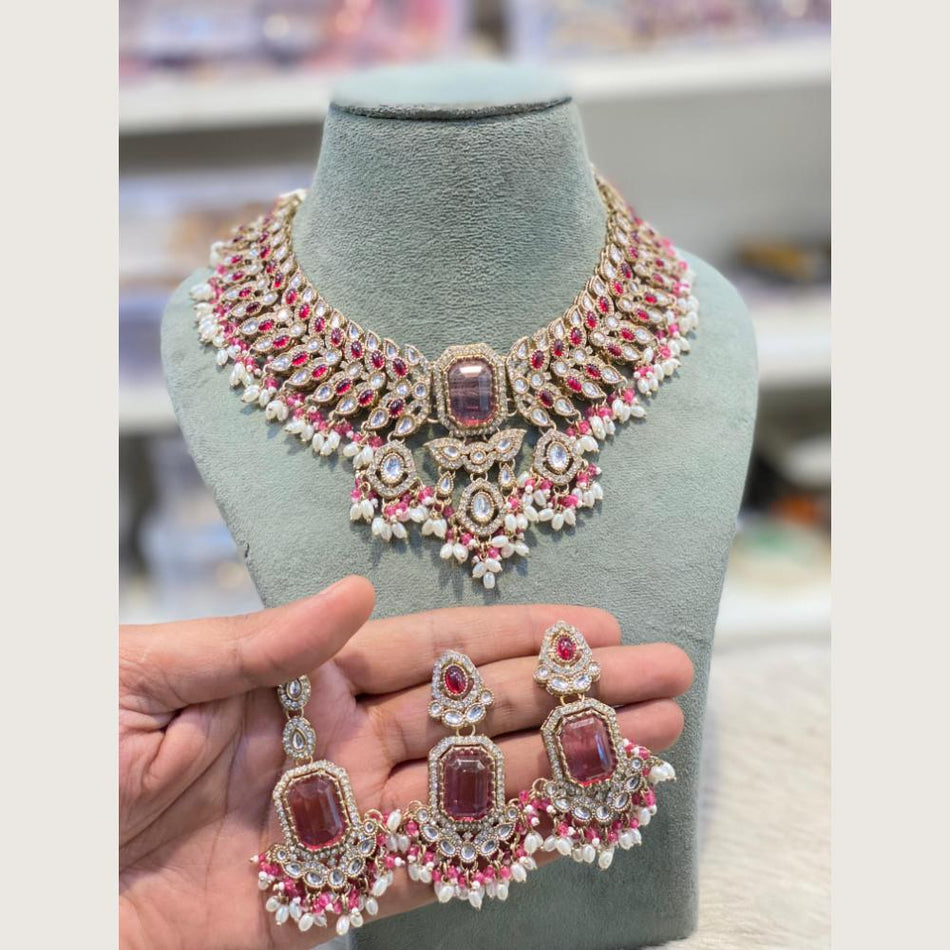 Premium Pota Choker with Austrian Stones in Silver | Bridal Jewellery India