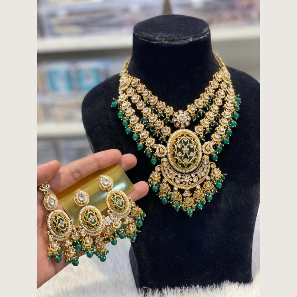 Kundan Necklace in Sterling Silver | Bridal Jewellery India