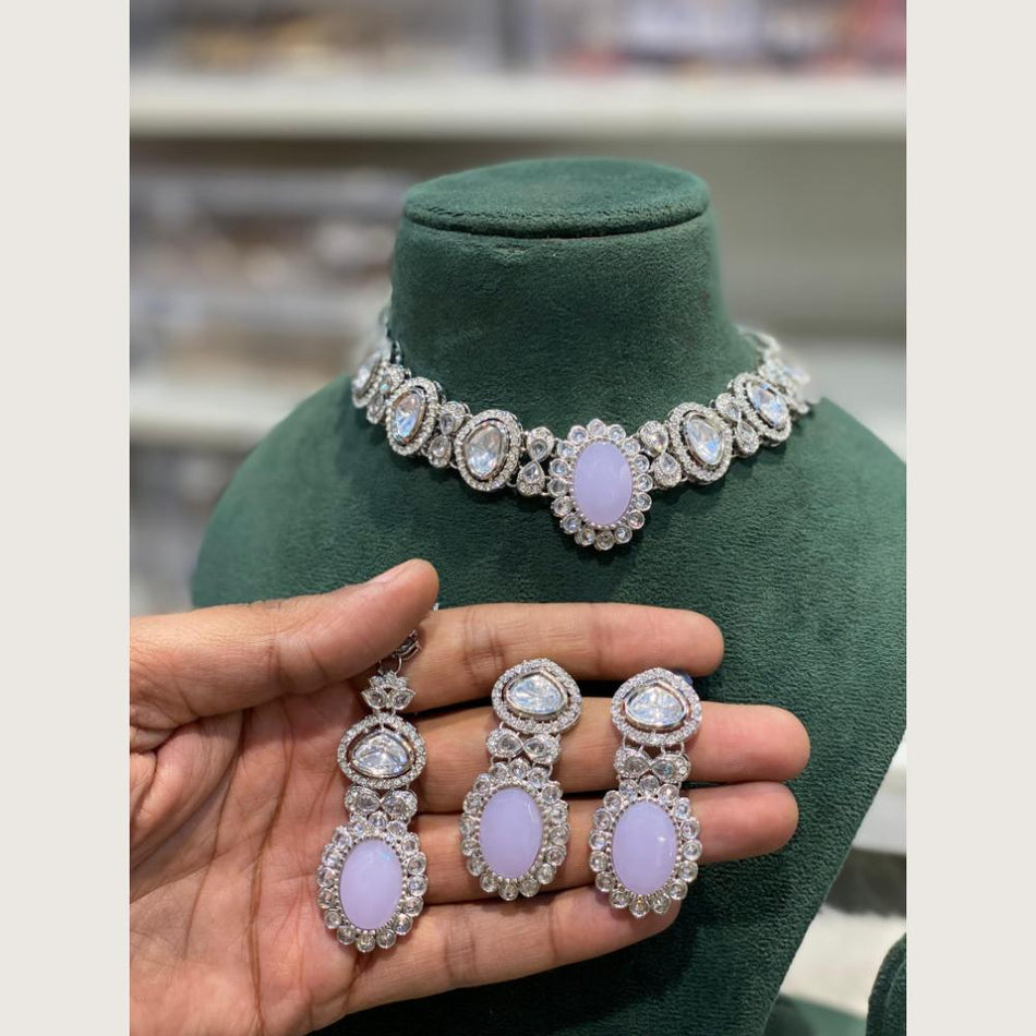 Pota Stone Necklace in Gold Tone | Bridal Jewellery India
