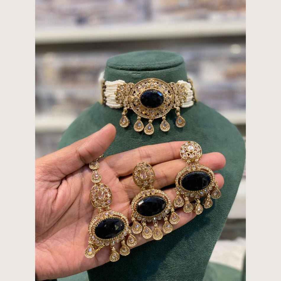 Hira Collections  Gold Plated Choker Necklace | Bridal Jewellery India