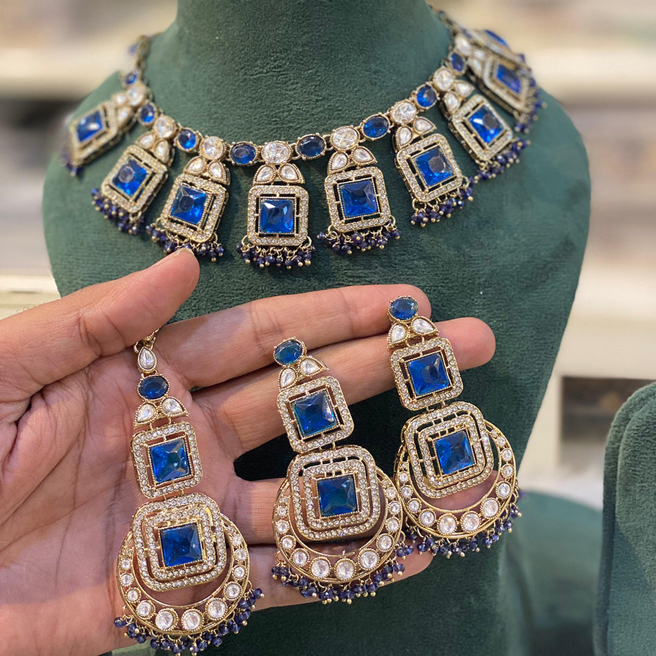 Crystal Pearl Choker in Sterling Silver | Bridal Jewellery India
