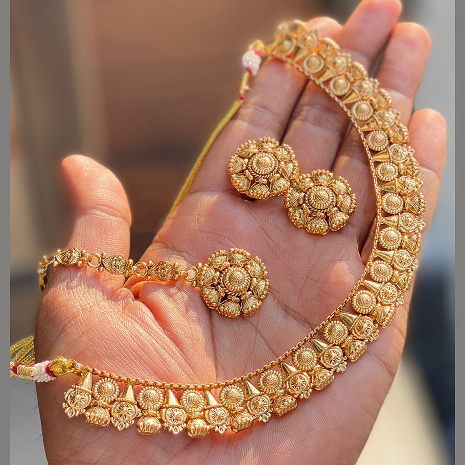 Glamorous Necklace Set in 18K Gold Plated | Bridal Jewellery India