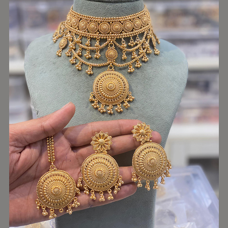 Pearl Choker Necklace in Gold Plated | Bridal Jewellery India