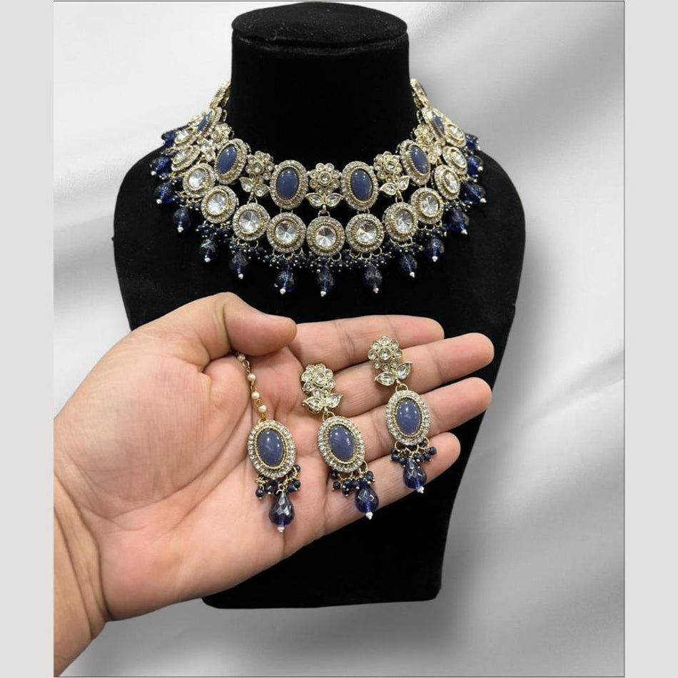 Kundan Choker Necklace in Gold Plated | Bridal Jewellery India