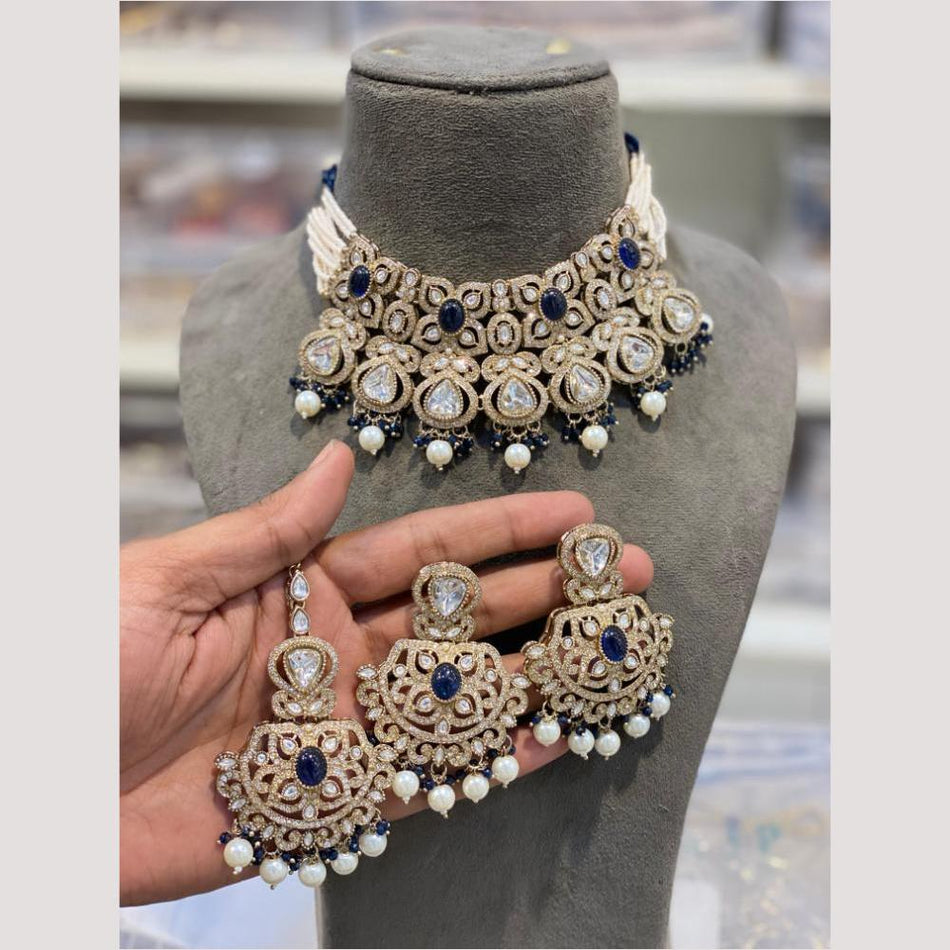 Glamorous Kundan Choker in Rose Gold Plated | Bridal Jewellery India
